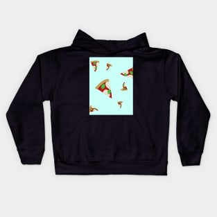 Vegan pizza falling Kids Hoodie